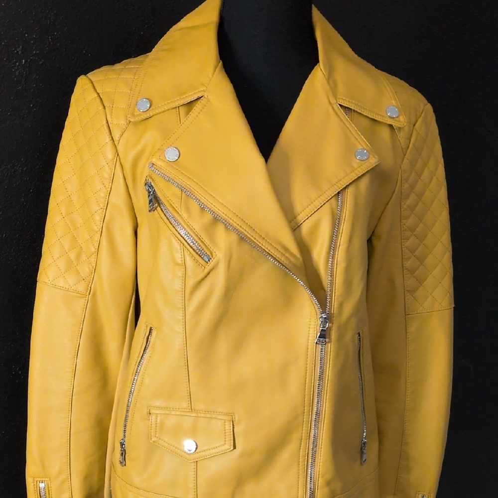 Express Mustard Yellow Leather Jacket